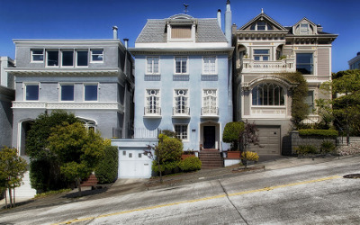 maison bleu à vendre